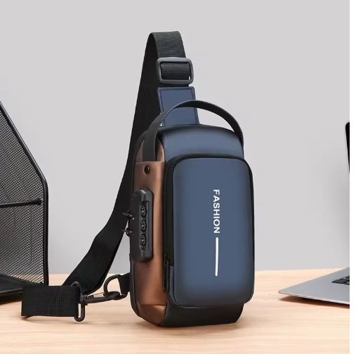 Men's Sleek Oxford Crossbody Chest Bag - Durable Sling Pack with Phone Pocket